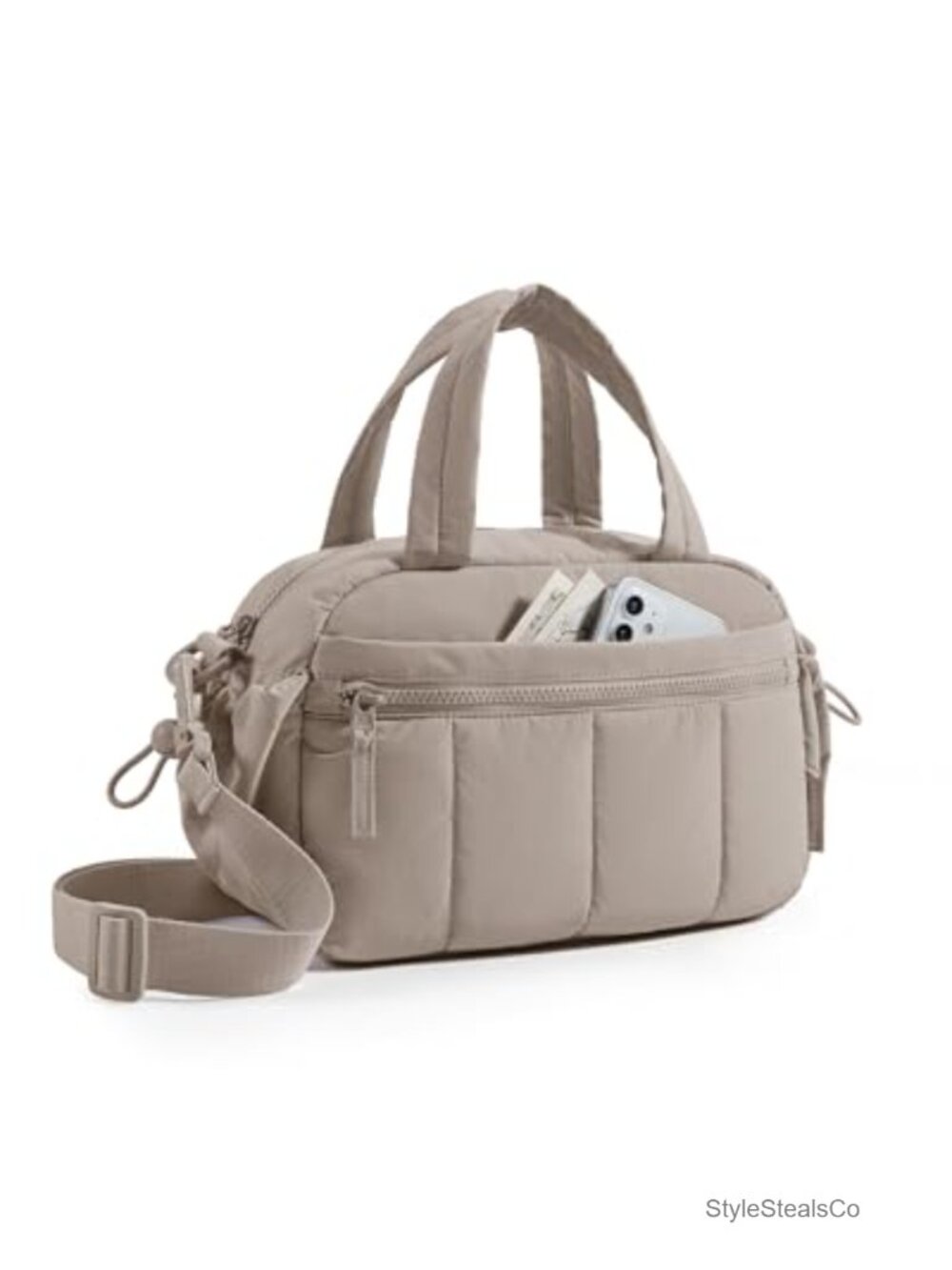 Mini Duffle Bag Water Resistant Taslan Crossbody Travel Gym Weekender